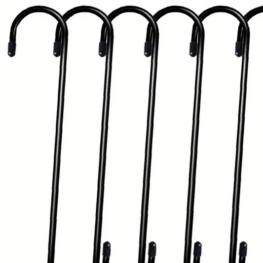 Plant S hooks Long - Stainless Steel Black (5 pack)